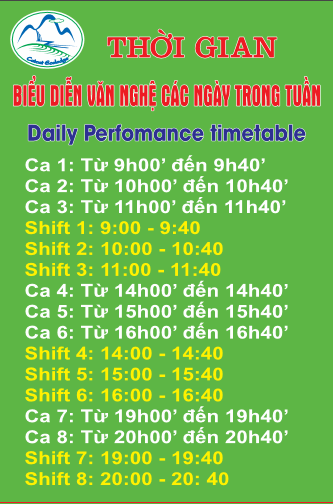 THÔNG BÁO LỊCH THĂM QUAN - BIỂU DIỄN VĂN NGHÊ - HƯỚNG DẪN VIÊN TẠI BẢN CÁT CÁT